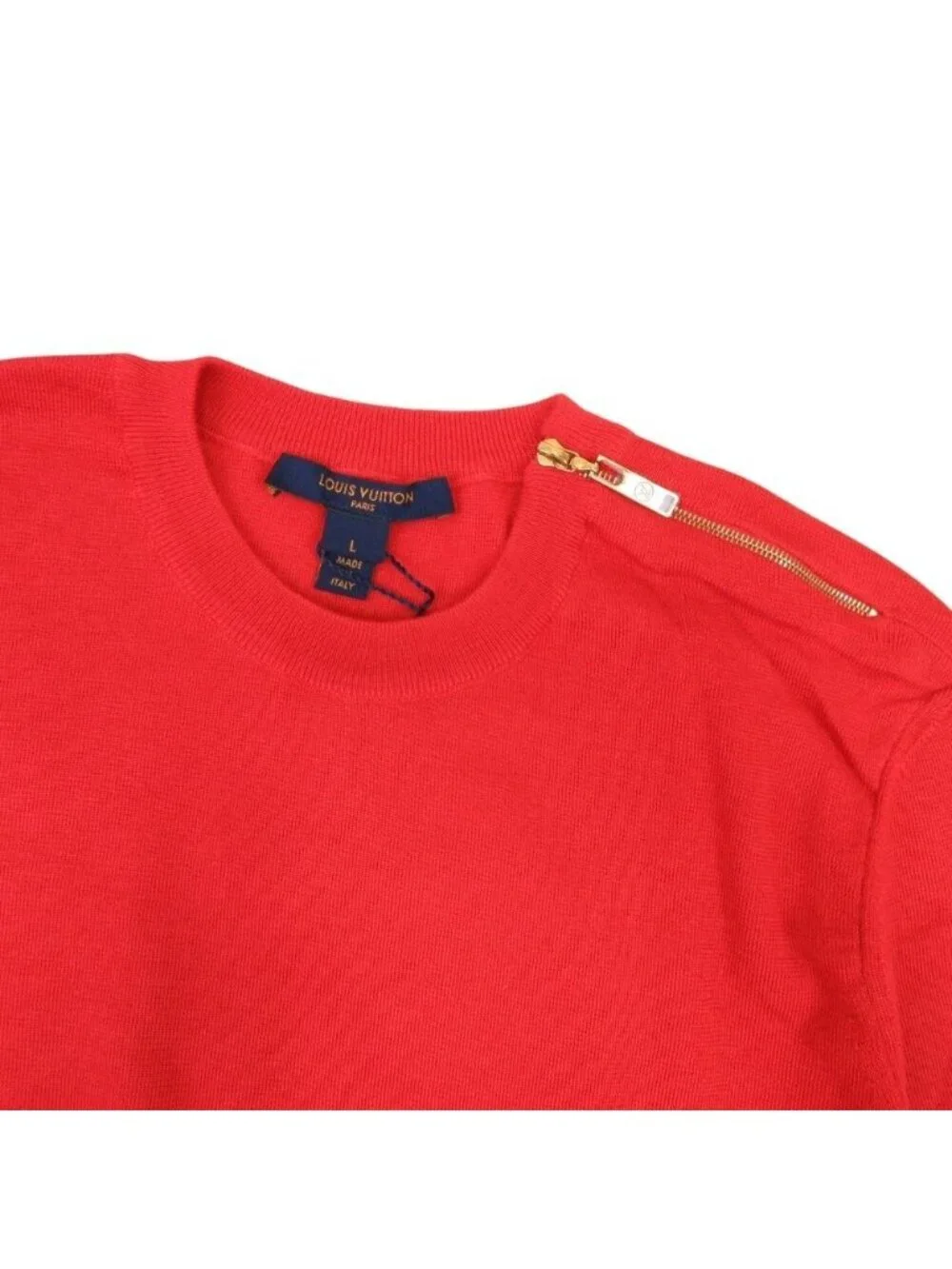 Louis Vuitton Frilled Sweater Frill Cashmere Wool High Gauge Knit Top L